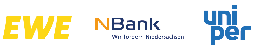 Logos der Partner EWE, UNIPER und NBank
