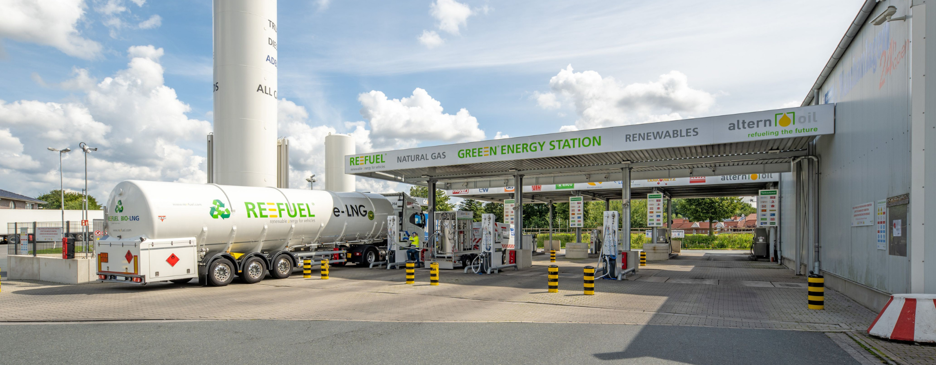 Bio-​LNG-Anlage zur Herstellung des klimaneutralen Kraftstoffs REEFUEL