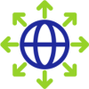 globe icon with arrows
