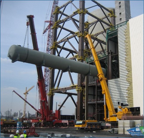 Image showing the placement of a large deaerator