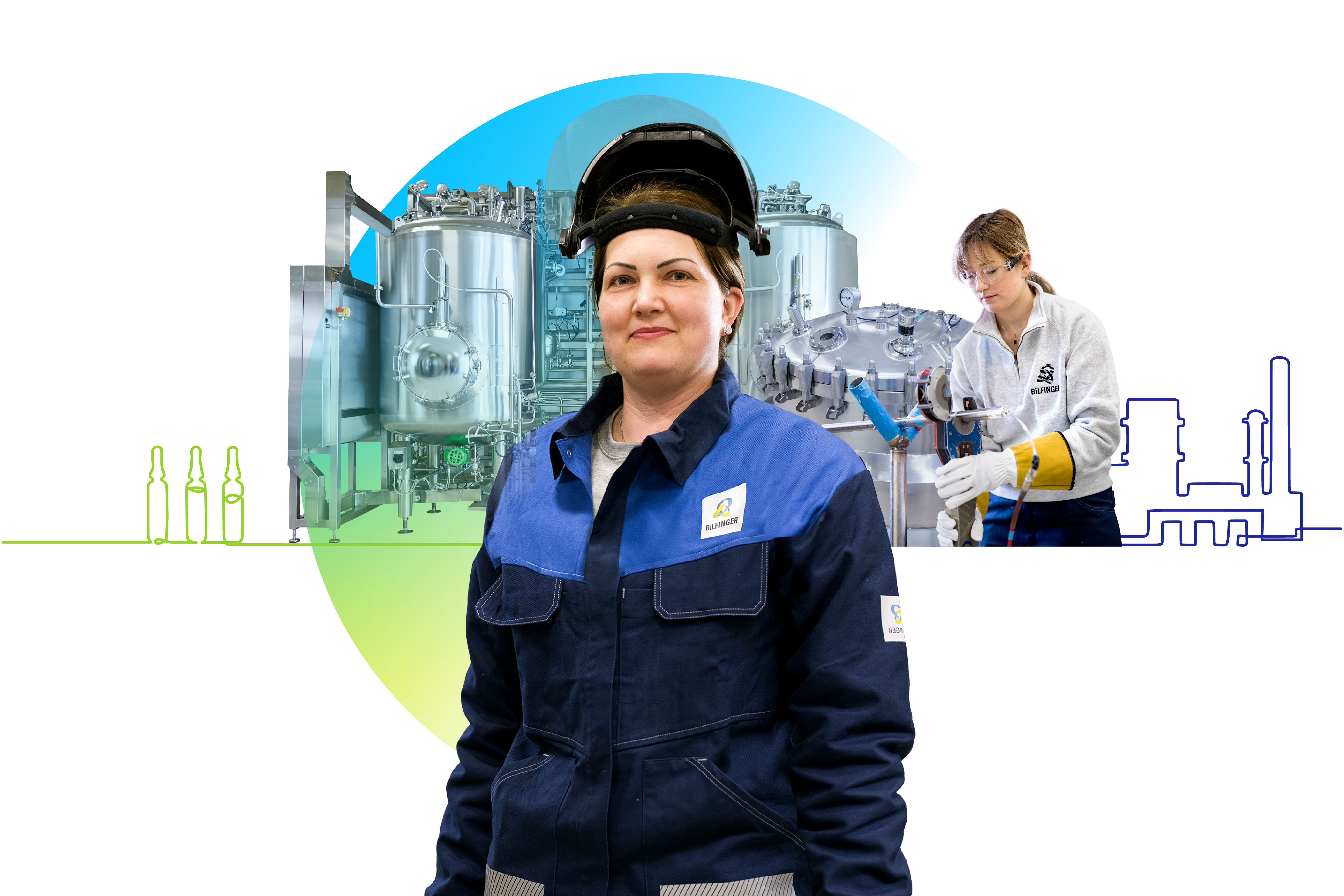 The image features a worker in a protective suit in front of advanced pharmaceutical equipment, emphasizing the importance of precision and safety in pharmaceutical manufacturing.