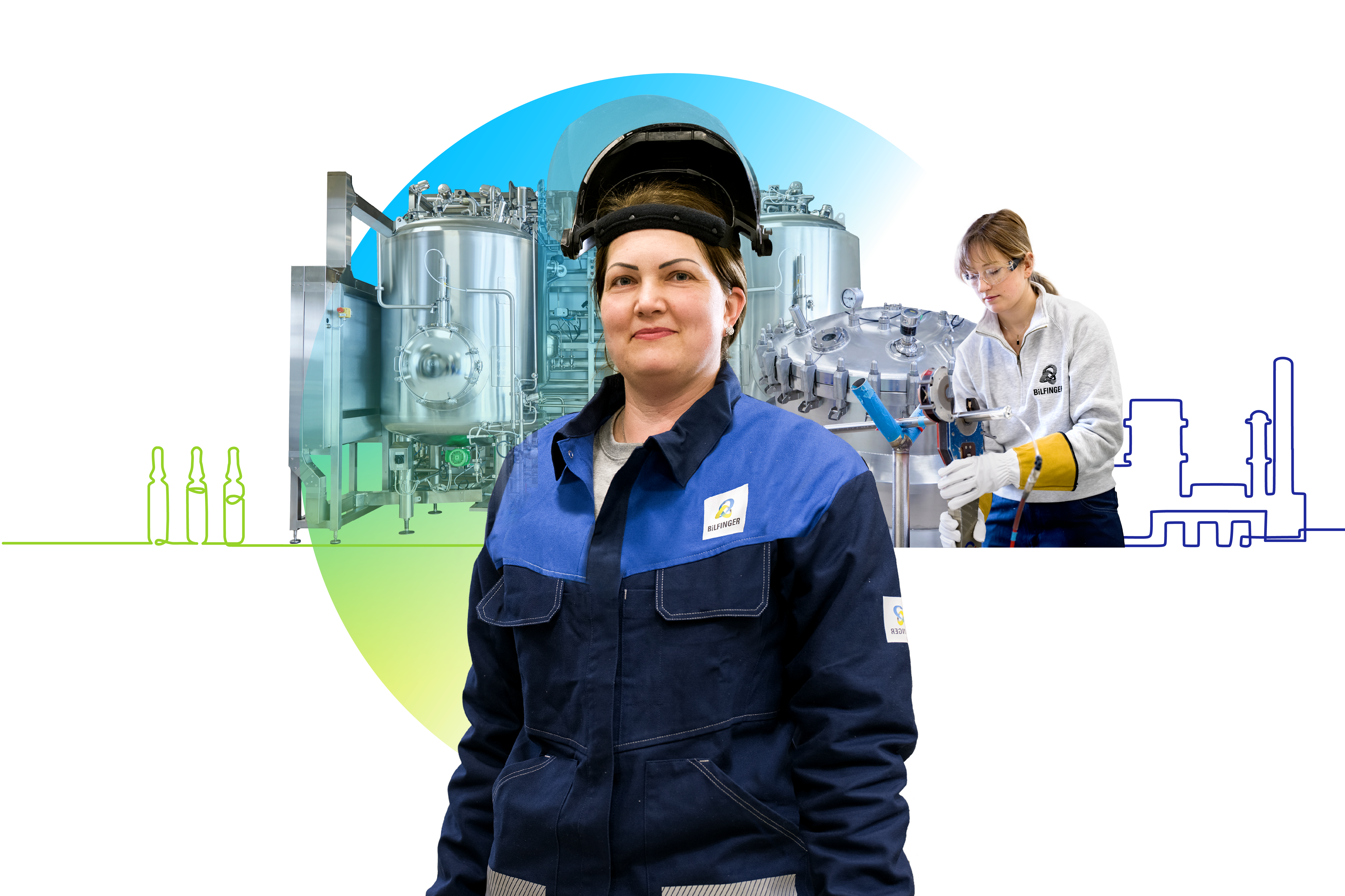 The image features a worker in a protective suit in front of advanced pharmaceutical equipment, emphasizing the importance of precision and safety in pharmaceutical manufacturing.